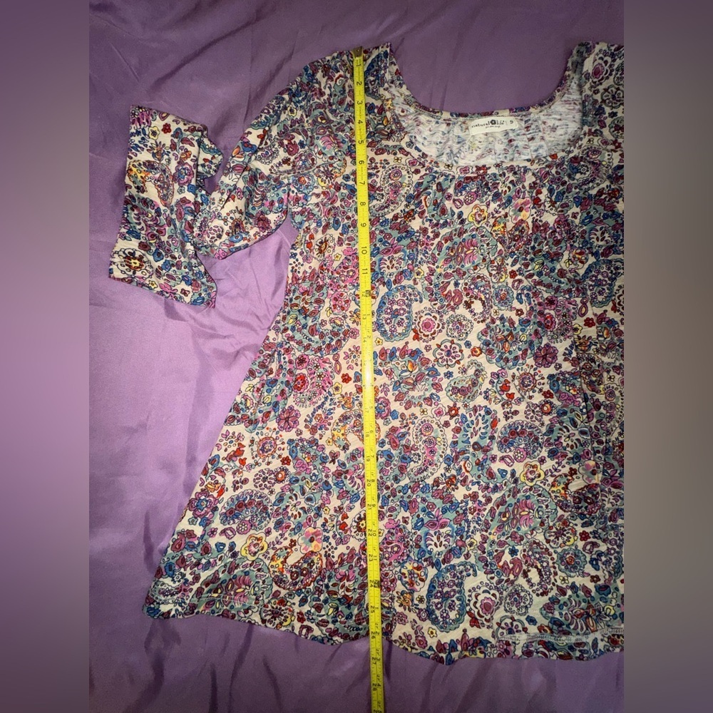 Natural Life Floral Paisley Long Sleeve Blouse Size Small Boho Cotton NWOT - Picture 5 of 8